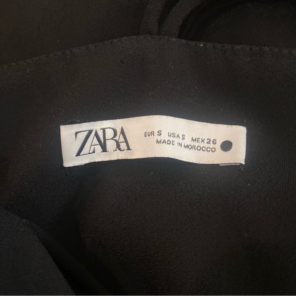 ZARA Black Ruched mini DRESS Small - Picture 5 of 6